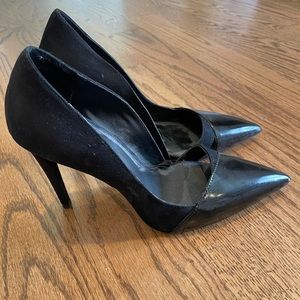 Zara black suede heels size 9